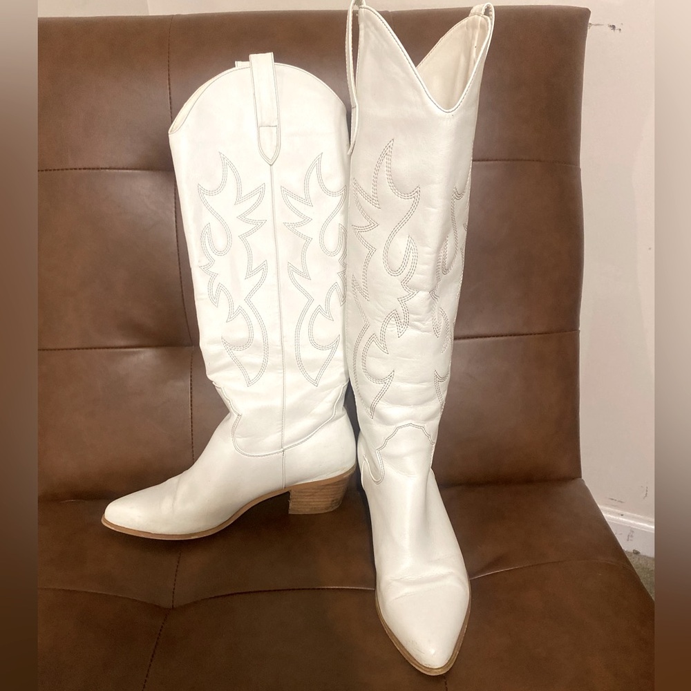 BILLINI Talk white womens cow girl boots